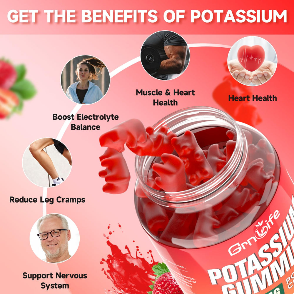 GrnLife potassium gummies vegan pectin base highlights allergy-friendly use
