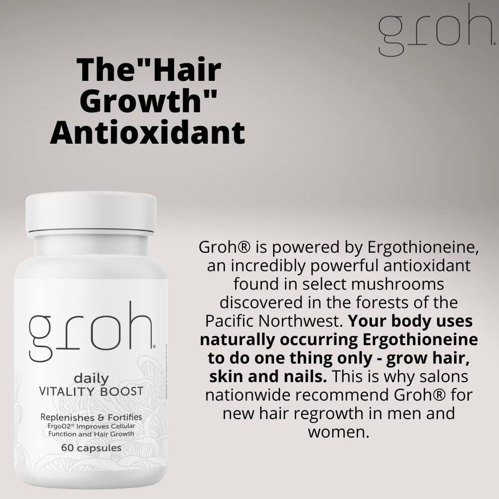 Groh product label art conveying natural formulation.