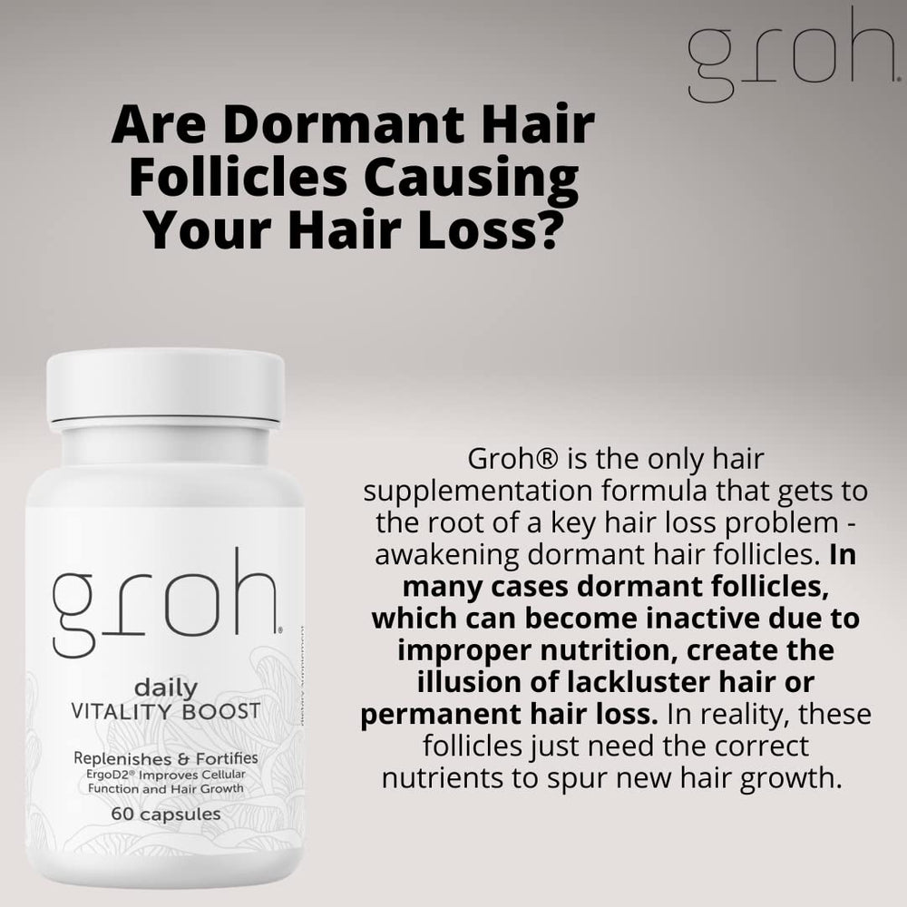 Groh nutrition panel detail showing vitamins and minerals.