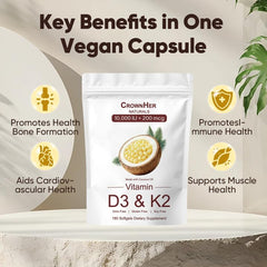 GROHESE Crown Her Naturals D3K2 capsules closeup shows softgel texture.