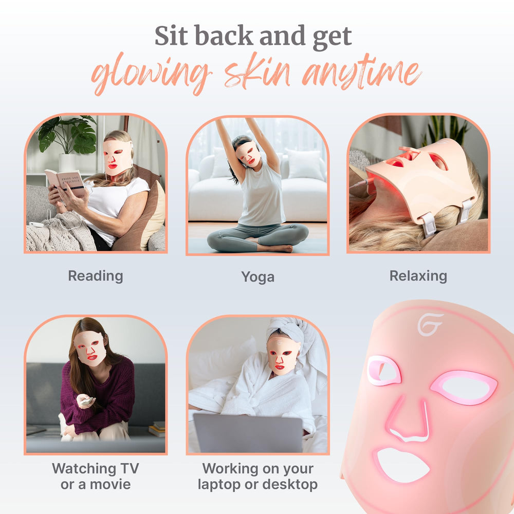 Groomie GlowUp LED mask travel-friendly six-mode design for on-the-go skincare