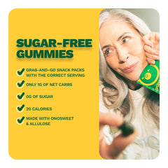 Grüns Nutrops sugar-free gummies texture and color details for daily use