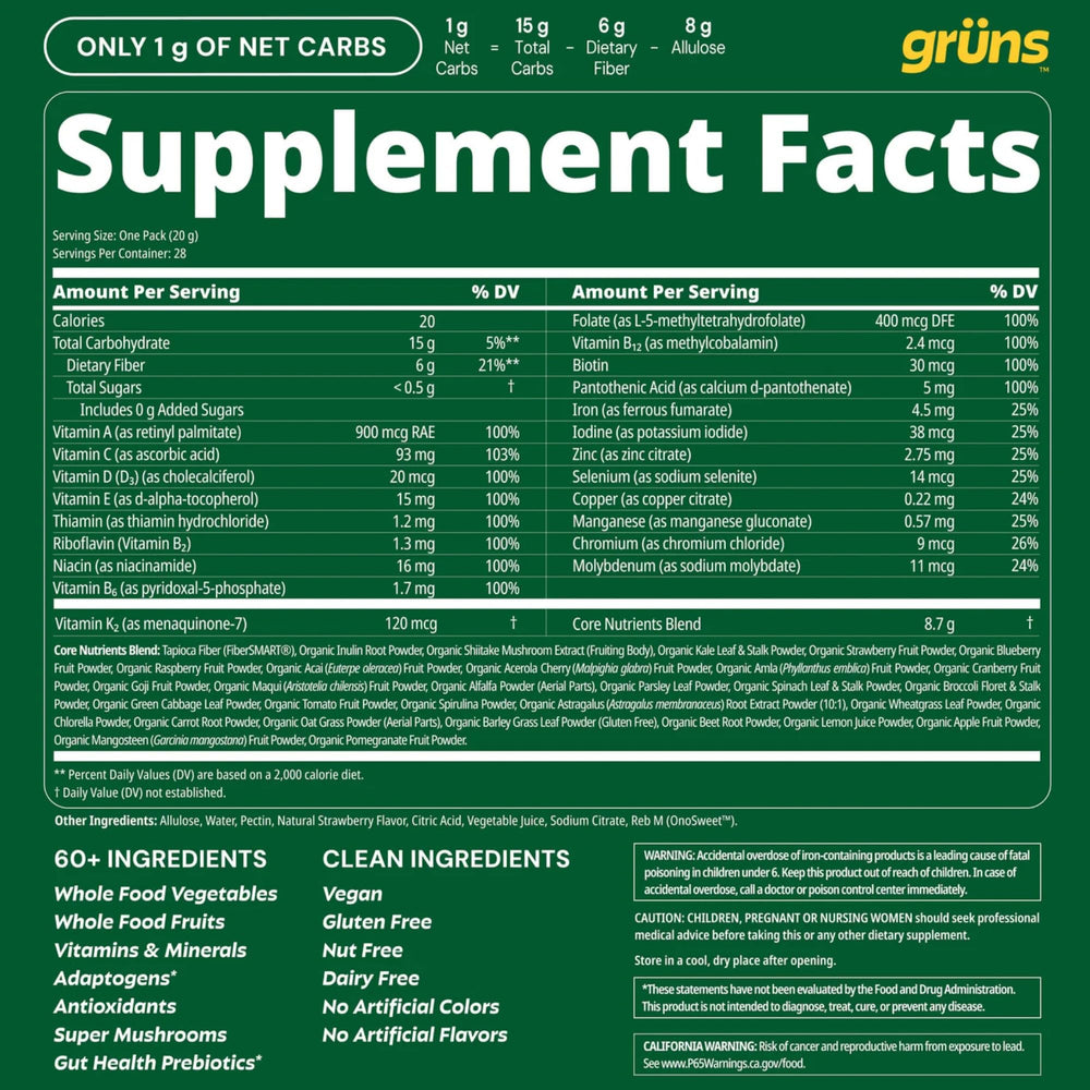 Grüns on-the-go use scene suggests flexible wellness routine