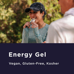 GU Energy Mandarin Orange gel wrapper highlighting caffeine and electrolytes.