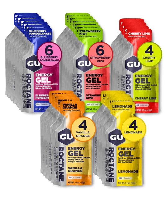 GU Energy Roctane Vanilla Orange packet for long runs and steady energy.