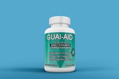 Guai-Aid bottle and capsules close-up with compact design for storage.