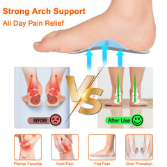 Close-up of Guamar three-height adjustable arch insoles supporting growing feet.