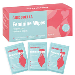 GuidDBella feminine wipes, individually wrapped packets for on-the-go freshness