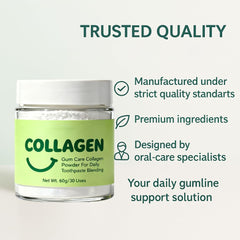 Guliqi powder textured surface close-up signals mineral-rich gum care.