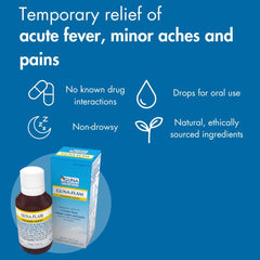 Guna Flam packaging side highlights gentle, drug-free formulation