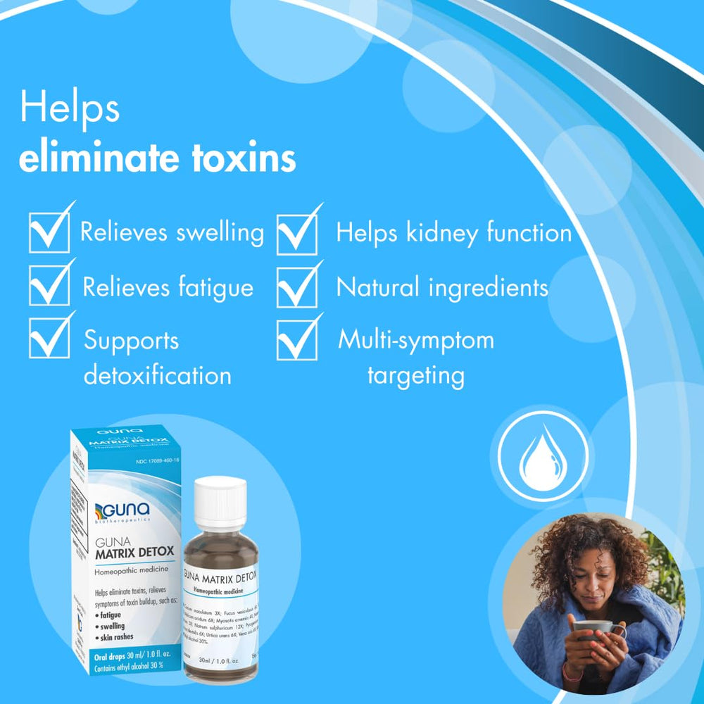 GUNA Matrix Detox dosing setup for twice-daily easy use.