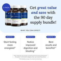 Gundry MD Bio Complete 3 bottle pour demonstrates easy daily intake.