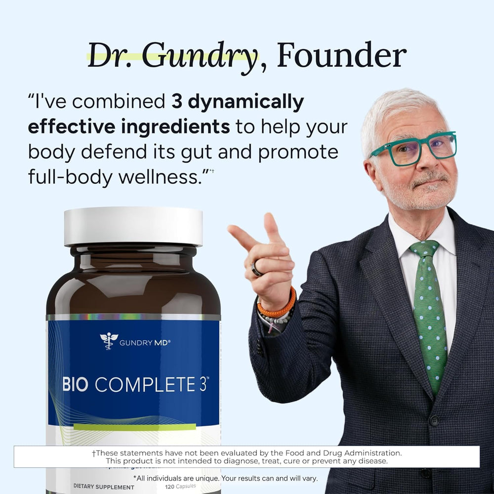 Gundry MD Bio Complete 3 energy support on desk after a busy day.