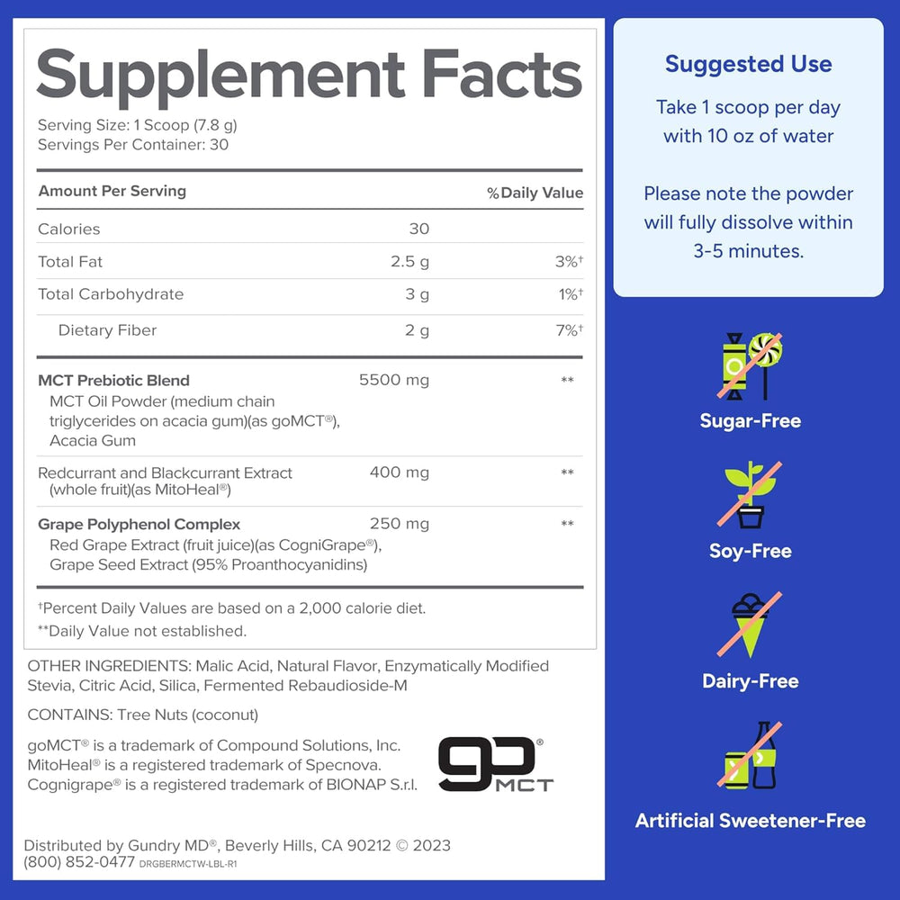 Gundry MD MCT Wellness Powder on travel kit, convenient for on-the-go use.