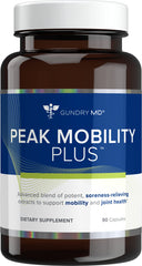 Gundry MD Peak Mobility bottle visual emphasizes joint flexibility support for everyday activity.