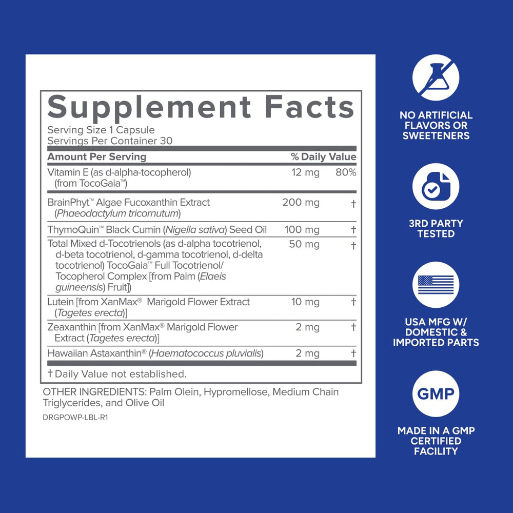 Capsules ready to take daily with water for energy and focus