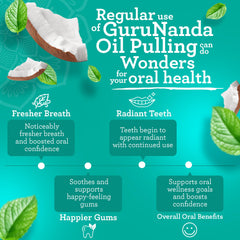 Graphic suggesting long-lasting freshness from oil pulling