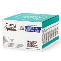 GuruNanda packaging includes simple usage steps for quick at-home whitening
