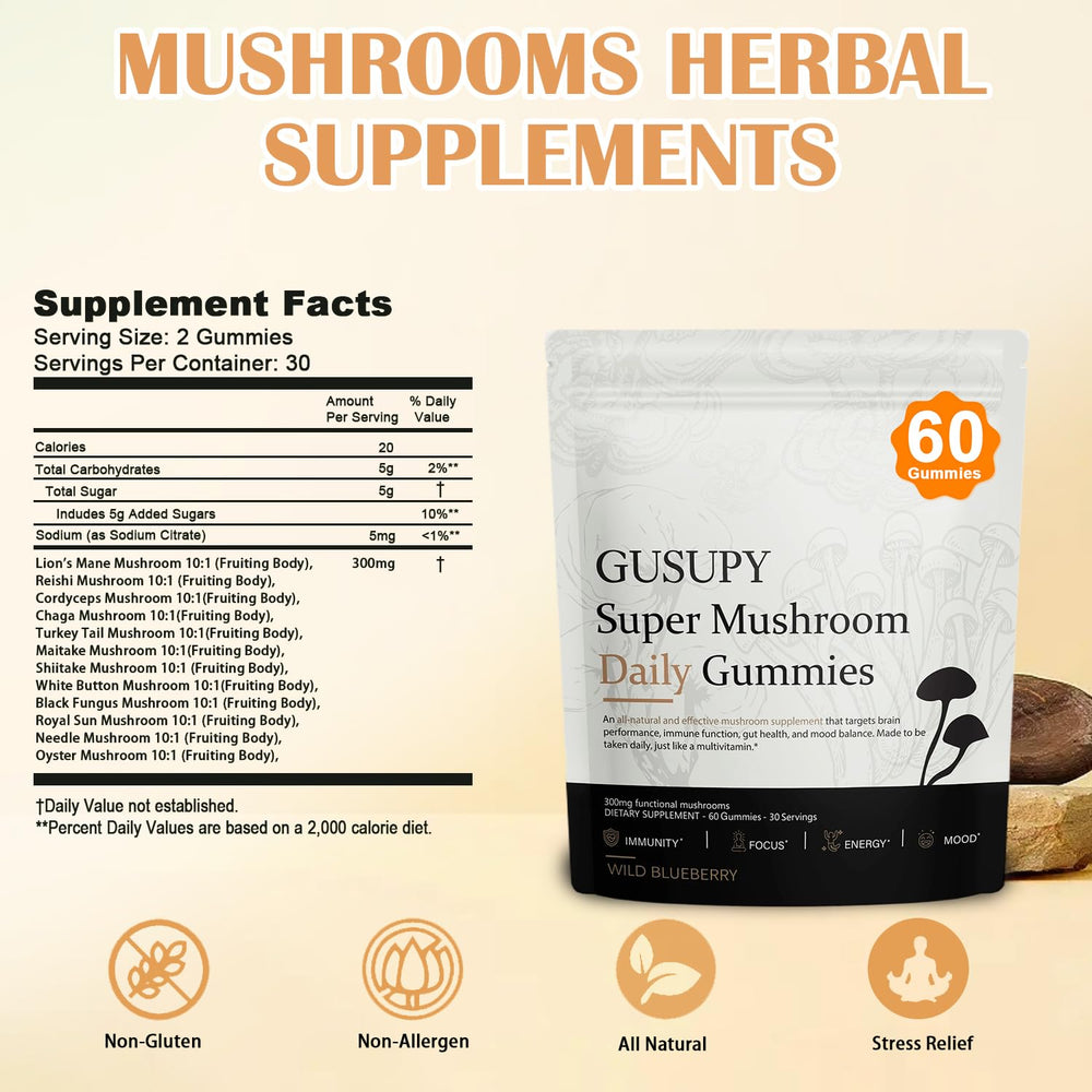 GUSUPY vegan-friendly gummies with organic ingredients and plant-based formula.