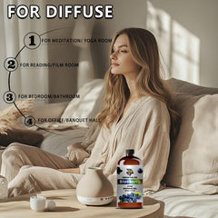GV77ZF Blueberry Essential Oil in a diffuser setup creating a calming atmosphere