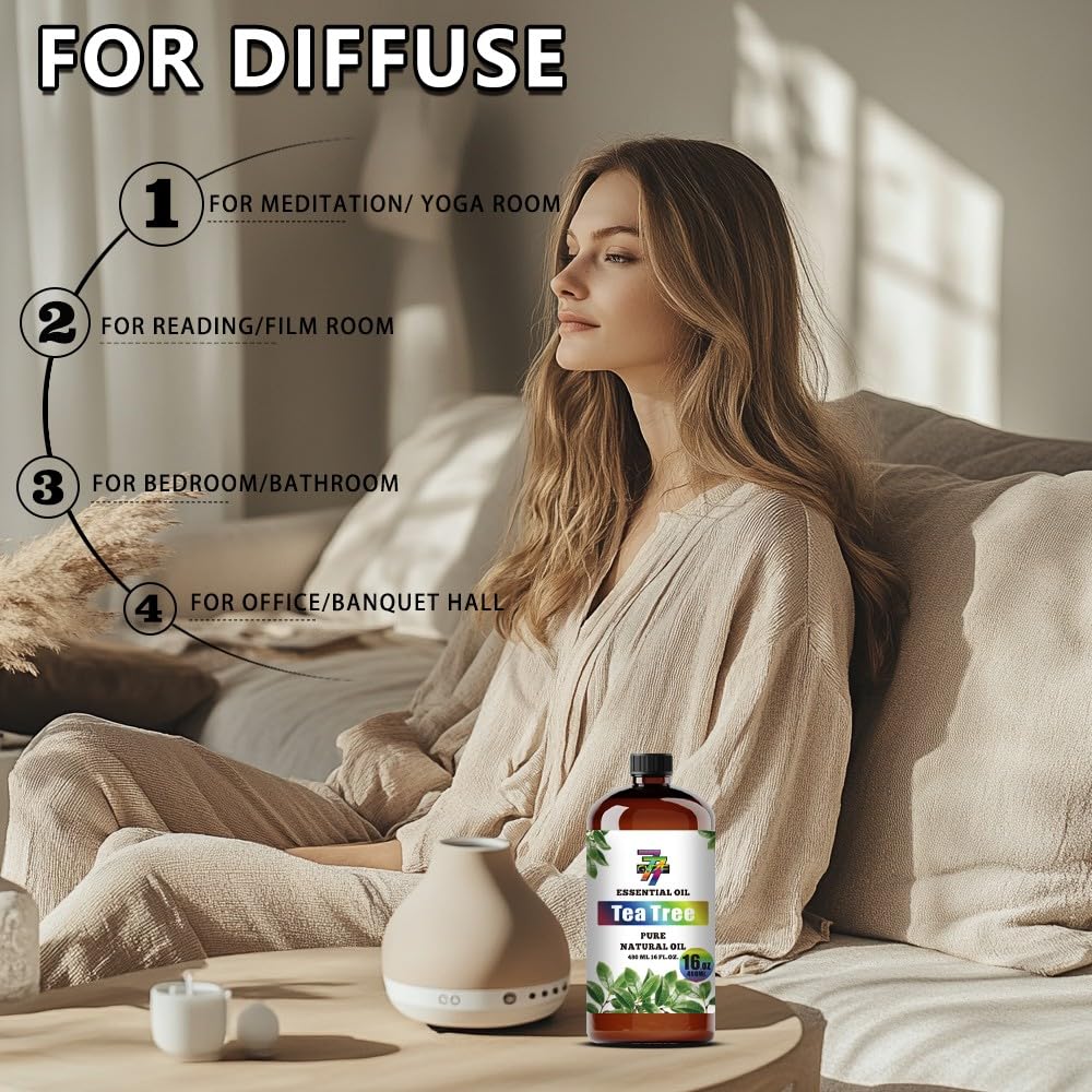 GV77ZF Tea Tree oil in diffuser providing a refreshing aroma.