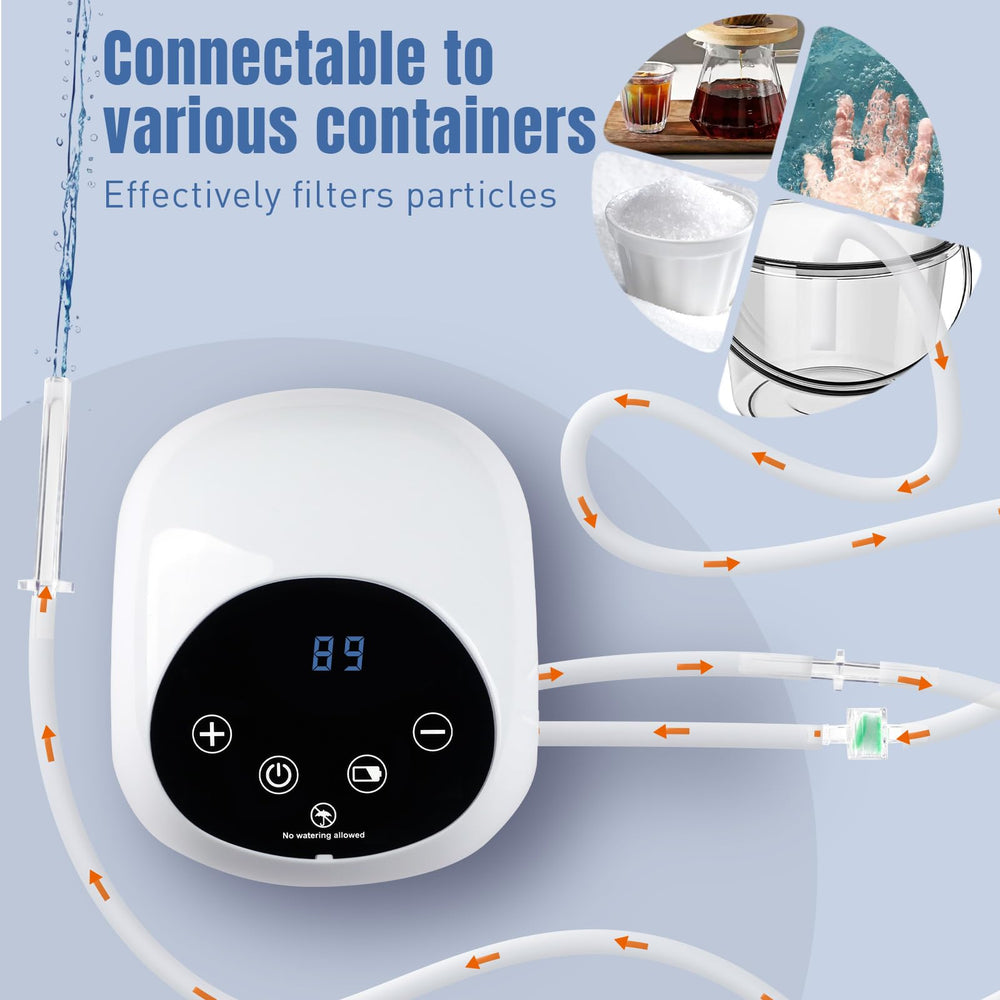 GVPIPYS external water container connection for flexible solution prep.