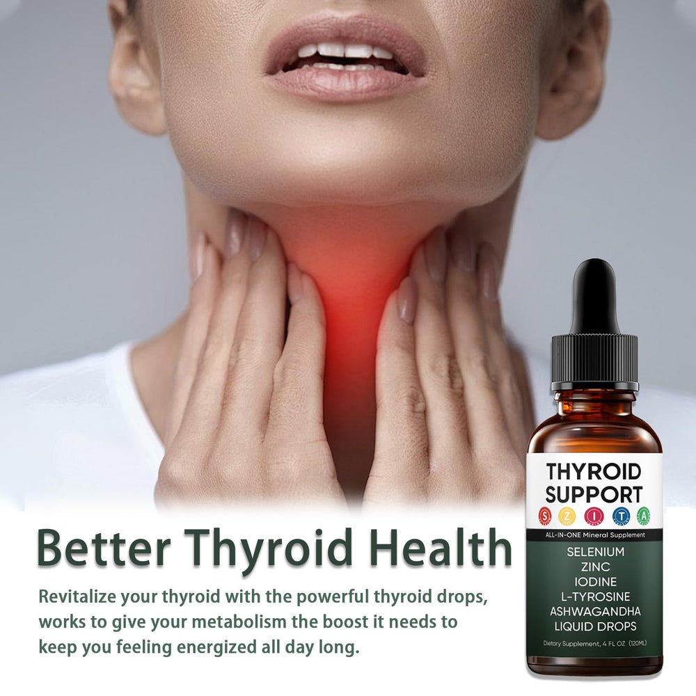 GXSAE Kindled Thyroid Drops glass with measurement marks for tracking servings.