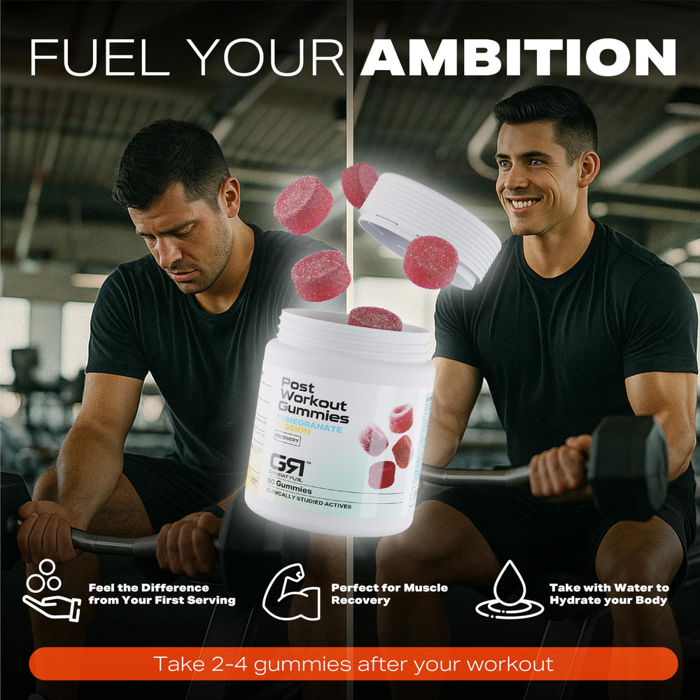 Gymrat Fuel gummies in hand ready for quick recovery after training.