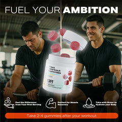Gymrat Fuel gummies in hand ready for quick recovery after training.