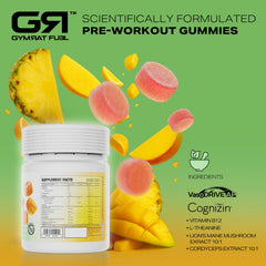 Gymrat Fuel Tropical Blast close-up shows chewy texture and tropical flavor.
