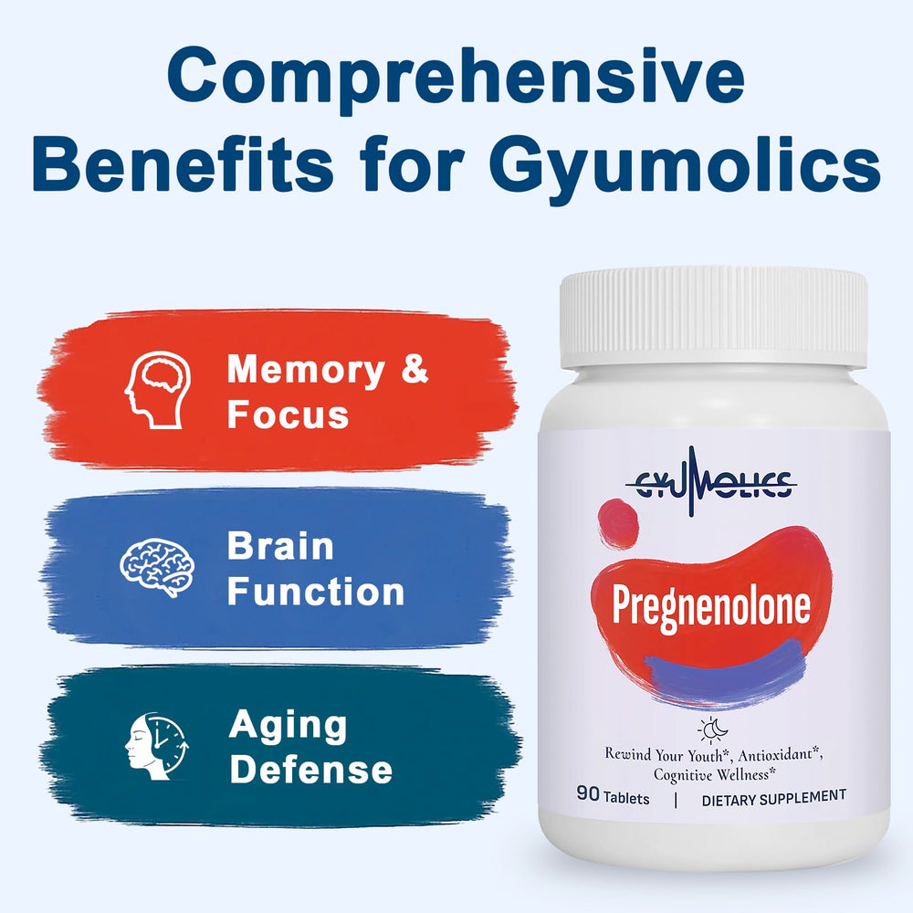 Gyumolics Pregnenolone tablets pouring for daily cognitive support