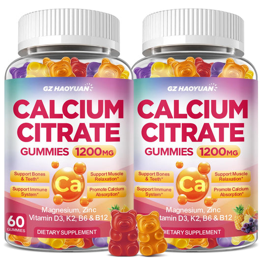 GZ HAOYUAN Calcium Citrate Gummies 1200mg highlight easy-to-take bone health support