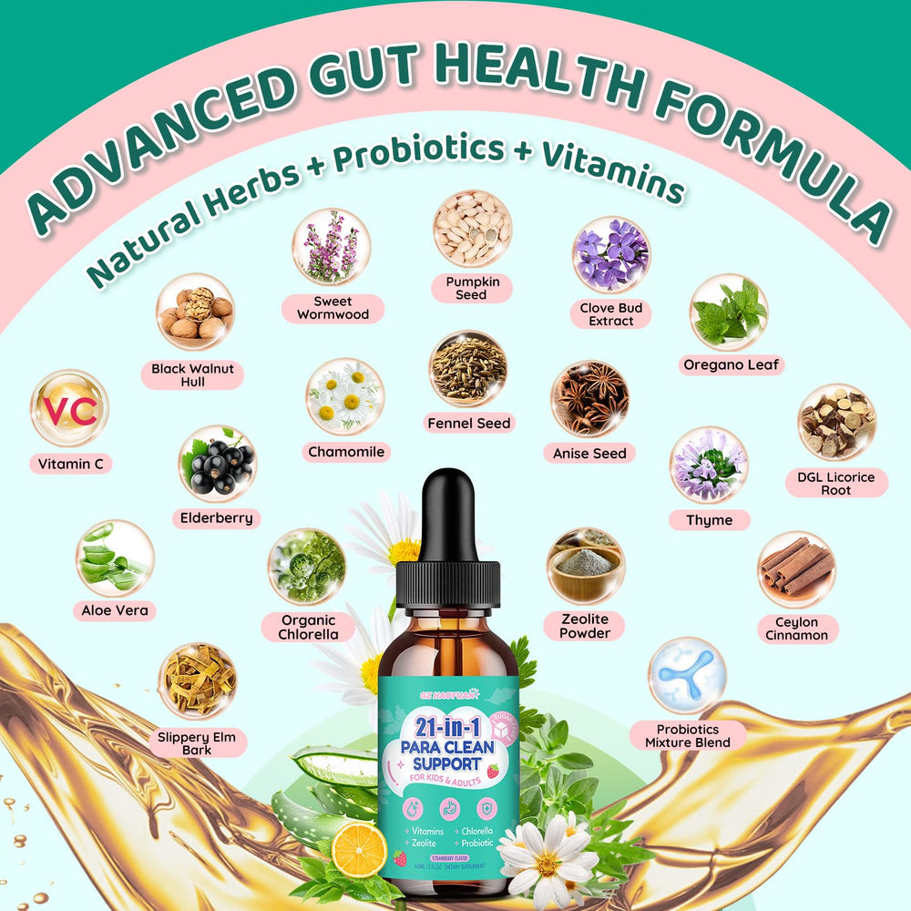 GZ HAOYUAN probiotic blend drops highlight 10B strains for gut flora support.