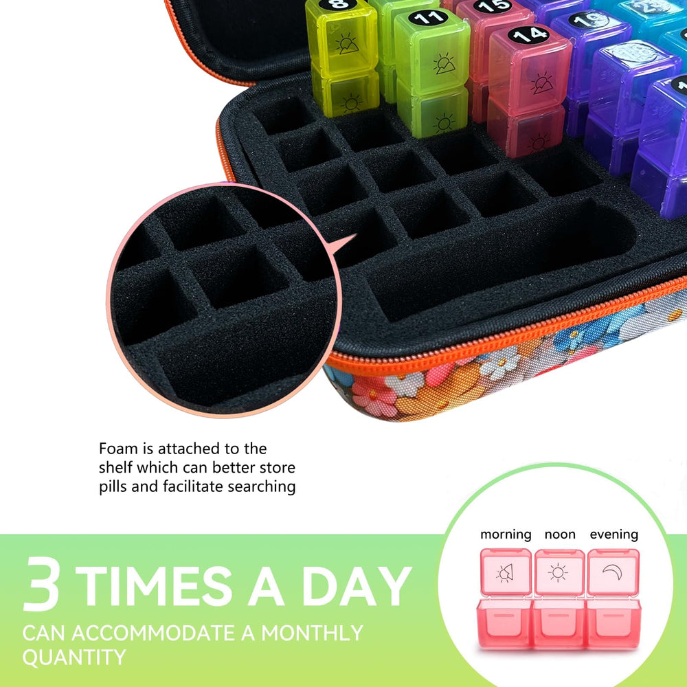 GZWENHAN flower-pattern exterior protects pills during travel and everyday use