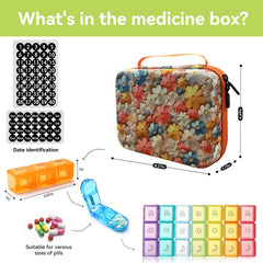 GZWENHAN rainbow compartments highlight easy color-coded medication tracking on the go
