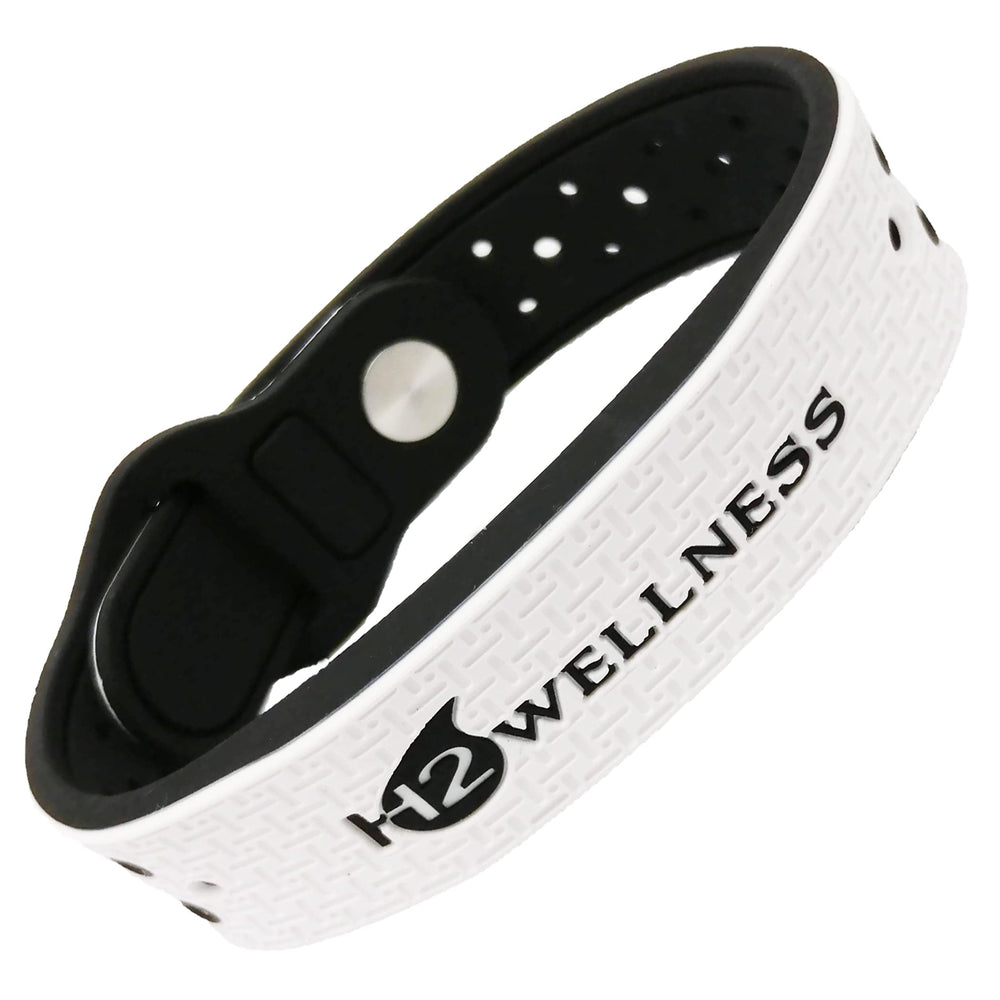 H2WELLNESS magnetic bracelet on wrist showing ultra-strength magnets for daily wear
