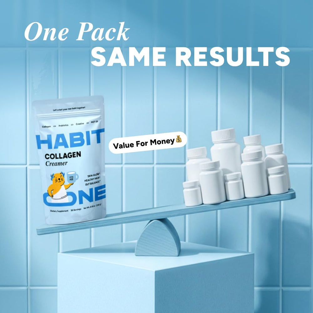 Habit One keto-friendly creamer label highlighting clean ingredients.