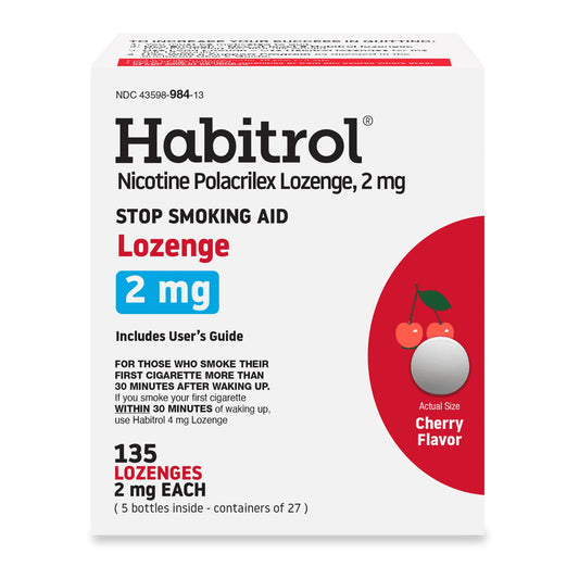 Habitrol cherry lozenge pack for discreet quitting support