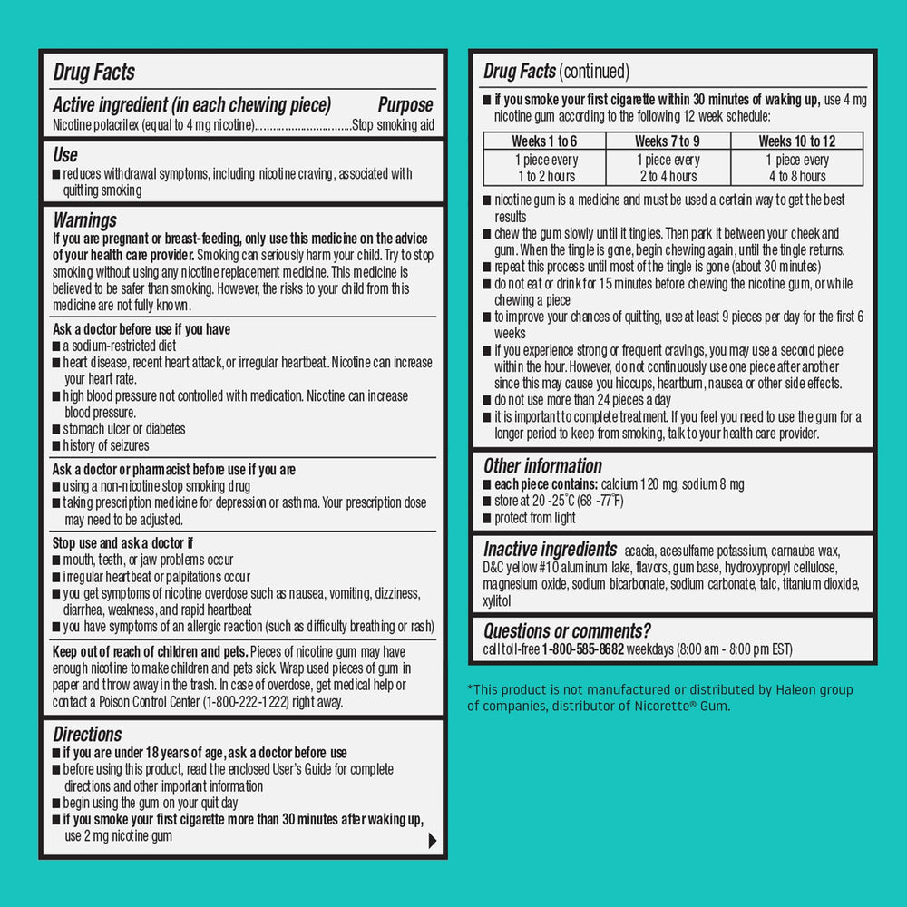 Habitrol nicotine gum cessation options showcase diverse quit aids.