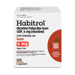 Habitrol Cinnamon nicotine gum 4 mg 150-count pack for cravings management and control