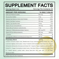 Kindled Thyroid Drops berry flavor in a glass highlighting alcohol-free sublingual use.