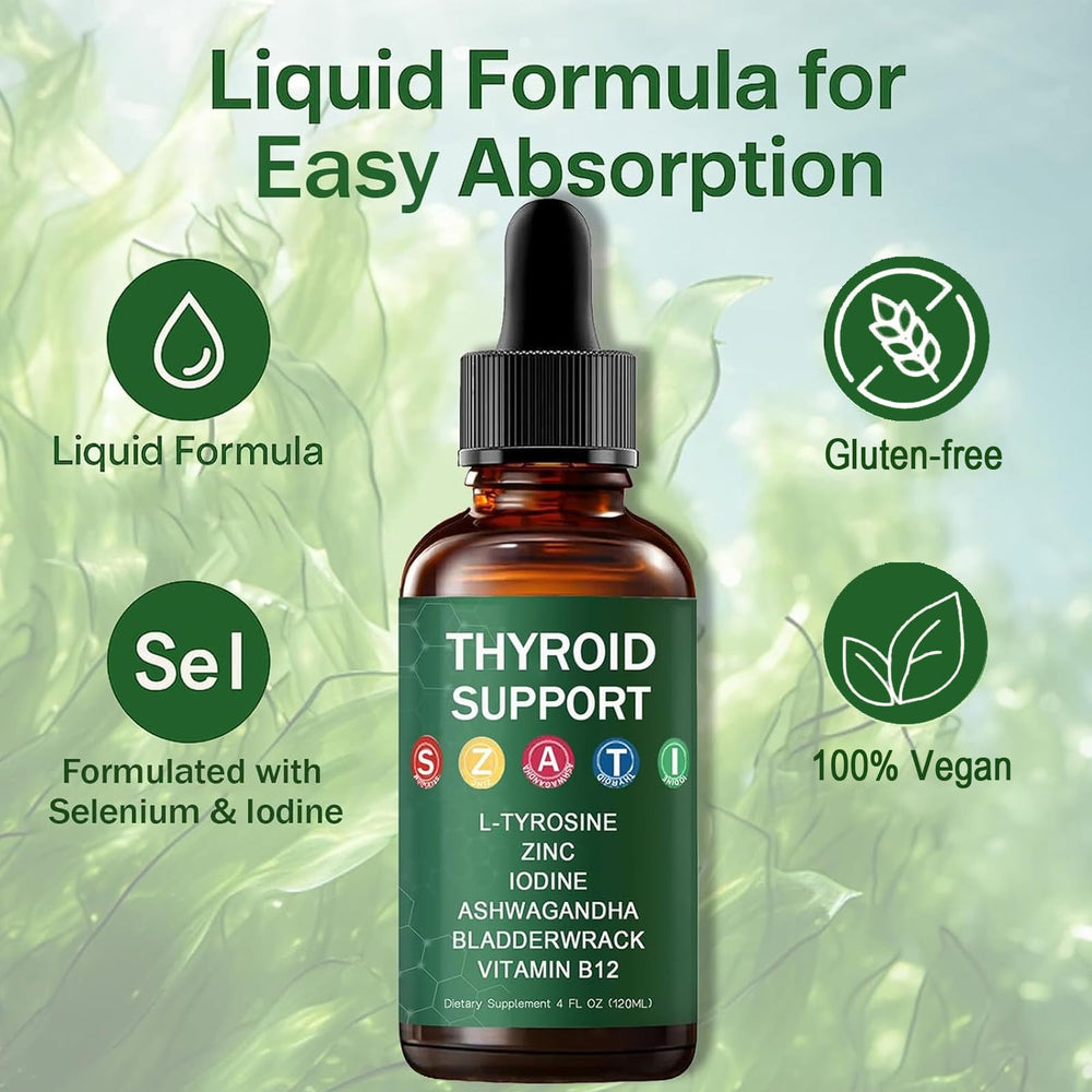 Habohuse Kindled Thyroid Drops bottle with dropper ready for sublingual use.