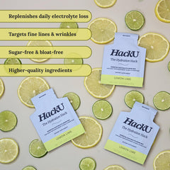 Travel pack of HackU electrolytes for workouts.