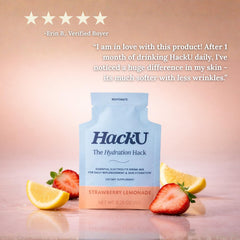 HackU packet being poured into water as it dissolves quickly