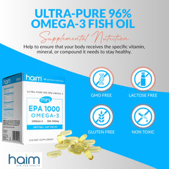 HAIM EPA1000 MINI pour shot, easy-to-swallow capsules for daily wellness routine.