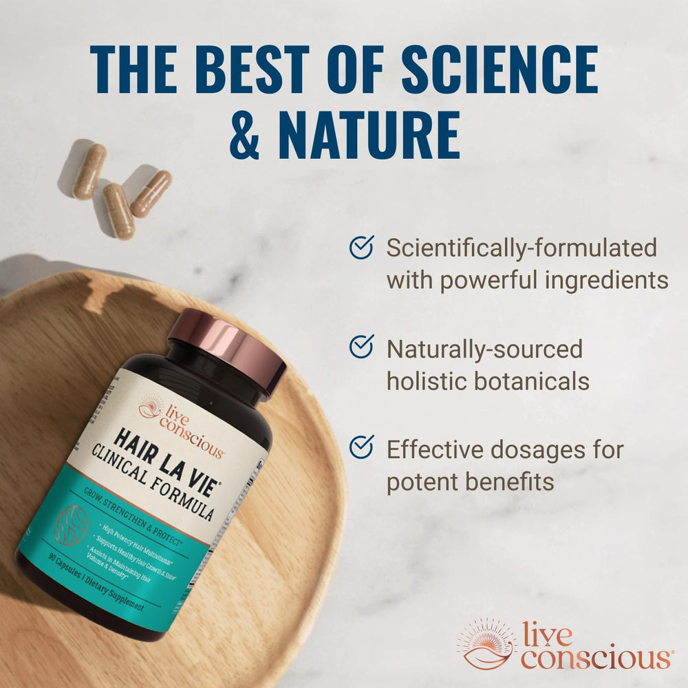 Hair La Vie Live Conscious morning routine setup with water.