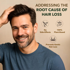 HairSmart capsules close-up, easy gluten-free daily supplement for hair wellness.