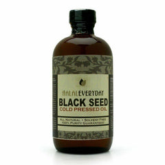HalalEveryDay Black Seed Oil in amber bottle front preserves freshness and potency.