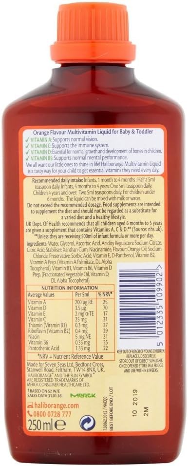 Haliborange bottle pour demonstrates easy, kid-friendly dosing