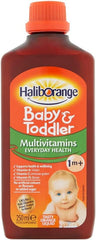 Haliborange packaging close-up highlights the vitamin blend